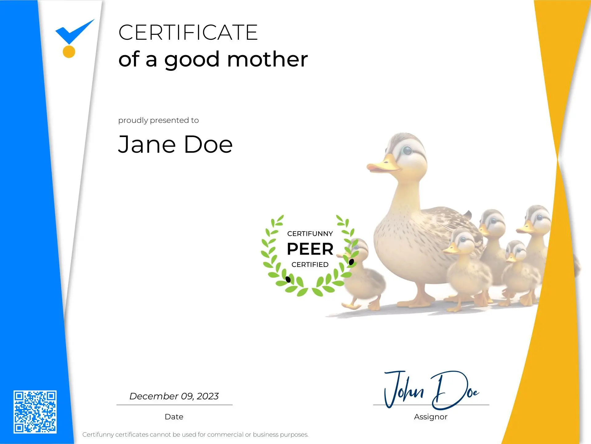 Good mother certificate